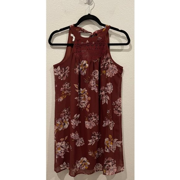 MAURICES Burgundy Floral Mini Dress - Picture 3 of 7